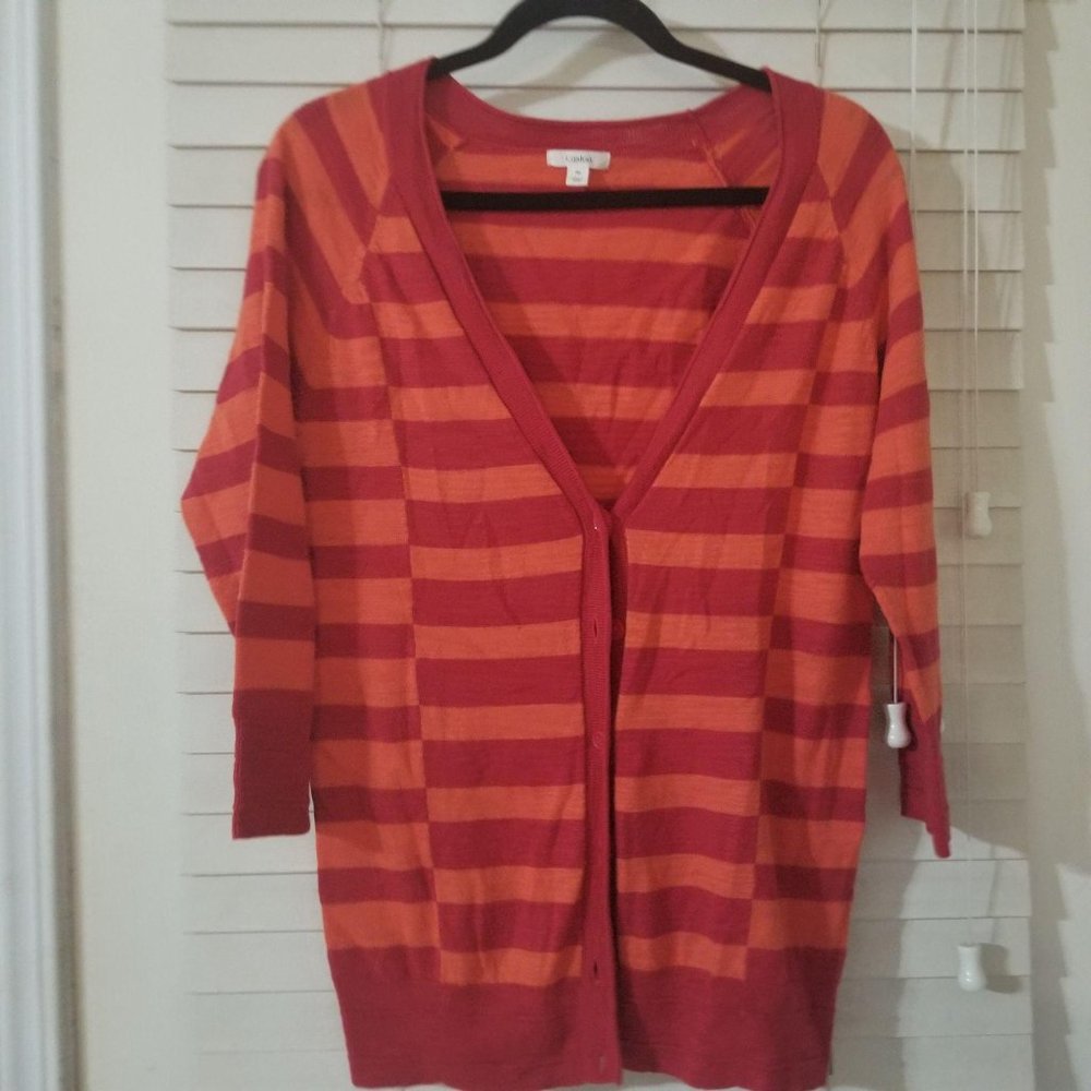 Caslon / M / Orange and Red Cardigan